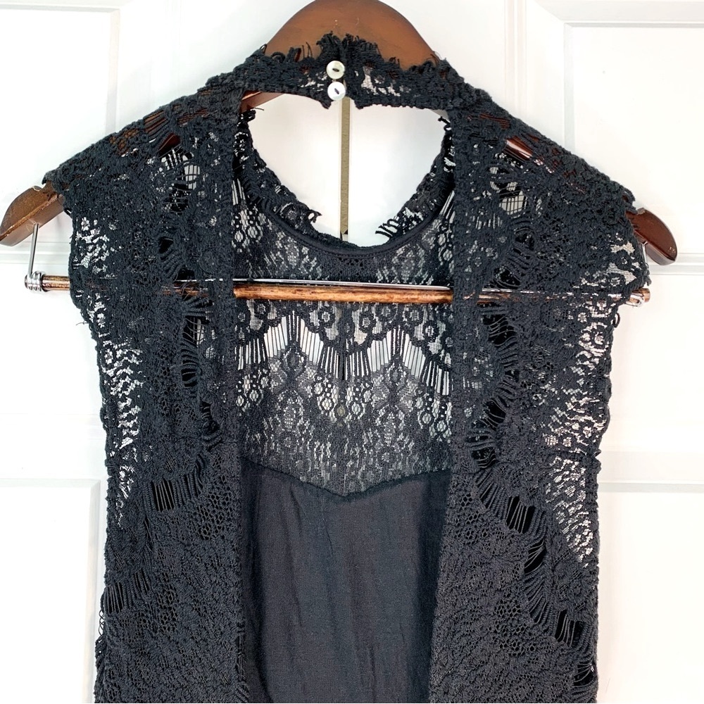 NWT Free People Lace Daydream Bodycon Slip Dress Black - Picture 7 of 15